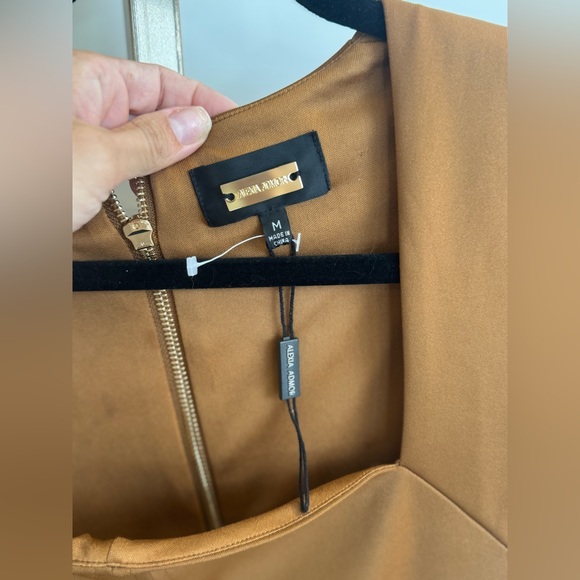 Alexia Admor Medium Freya‎ Sheath Dress Brown Tan Cocktail Midi Dress - Picture 4 of 13